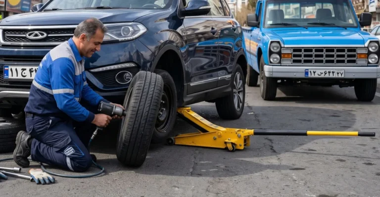 پنچرگیری سیار مدیران خودرو در تهران